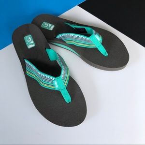 Teva Flip Flop Mush Foam Teal Sandals 7